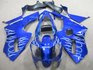 00-01 Blau weiße Flamme Kawasaki ZX12R Motorrad Verkleidung