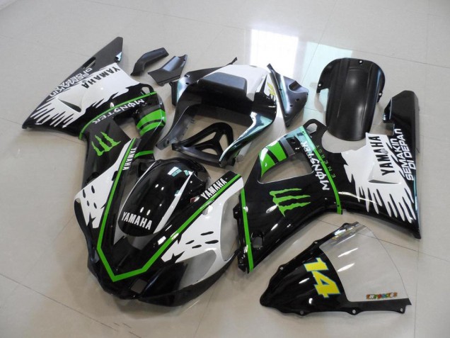 00-01 Schwarz Weiß Grün Monster Yamaha YZF R1 Motorrad Verkleidung 00-01 Schwarz Weiß Grün Monster Yamaha YZF R1 Motorrad Verkleidung