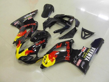 00-01 Schwarzer Rot Bull Yamaha YZF R1 Motorrad Verkleidung