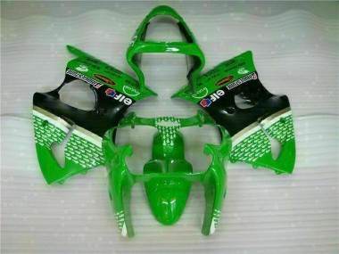00-02 Grün Schwarz Kawasaki ZX6R Motorrad Verkleidungen