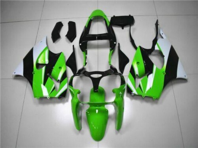 00-02 Grün Weiß Schwarz Kawasaki ZX6R Motorrad Verkleidung 00-02 Grün Weiß Schwarz Kawasaki ZX6R Motorrad Verkleidung
