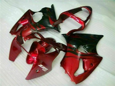 00-02 Rot Schwarz Kawasaki ZX6R Motorrad Verkleidung