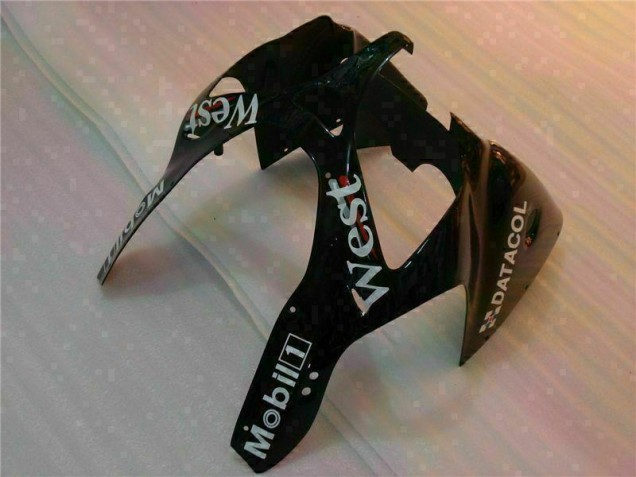 00-02 Schwarzer West Ninja Kawasaki ZX6R Motorrad Verkleidung 00-02 Schwarzer West Ninja Kawasaki ZX6R Motorrad Verkleidung