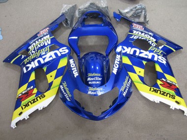 01-03 Blau Gelb Telefonia Movistar Suzuki GSXR 600 Motorrad Verkleidung
