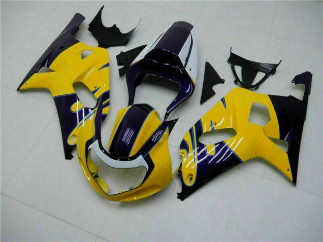 01-03 Gelb Suzuki GSXR 600/750 Motorrad Vollverkleidung