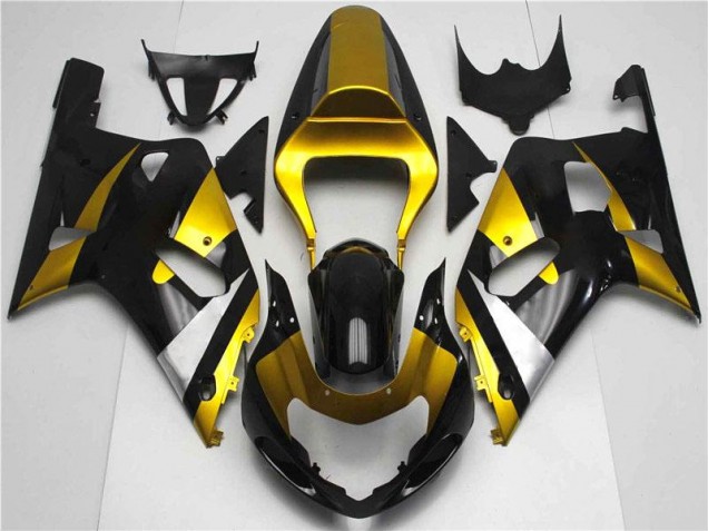 01-03 Gold Schwarz Suzuki GSXR 600/750 Motorrad Verkleidung 01-03 Gold Schwarz Suzuki GSXR 600/750 Motorrad Verkleidung