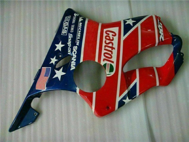 01-03 Rot Weiß Blau Castrol Cycle World Honda CBR600 F4i Motorrad Verkleidung 01-03 Rot Weiß Blau Castrol Cycle World Honda CBR600 F4i Motorrad Verkleidung