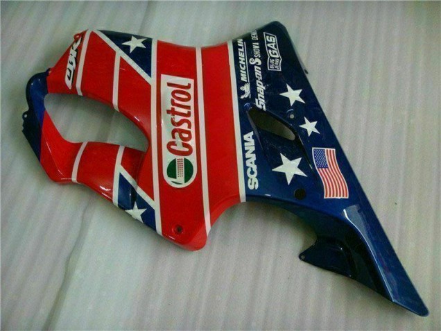 01-03 Rot Weiß Blau Castrol Cycle World Honda CBR600 F4i Motorrad Verkleidung 01-03 Rot Weiß Blau Castrol Cycle World Honda CBR600 F4i Motorrad Verkleidung