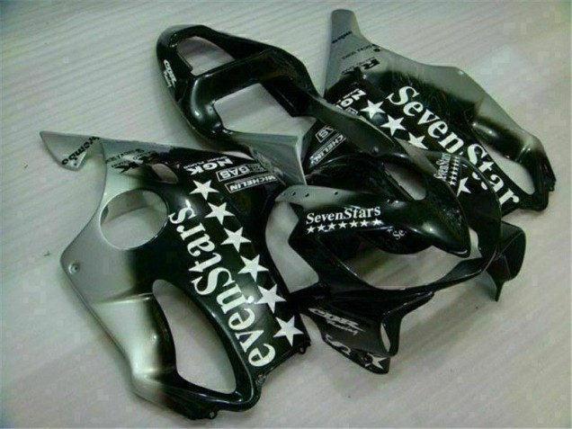 01-03 Schwarz Silber SevenStarss Honda CBR600 F4i Motorrad Verkleidung 01-03 Schwarz Silber SevenStarss Honda CBR600 F4i Motorrad Verkleidung