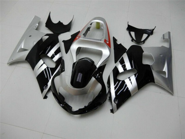 01-03 Schwarz Silber Suzuki GSXR 600/750 Motorrad Verkleidung 01-03 Schwarz Silber Suzuki GSXR 600/750 Motorrad Verkleidung