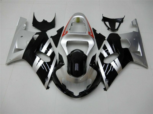 01-03 Schwarz Silber Suzuki GSXR 600/750 Motorrad Verkleidung 01-03 Schwarz Silber Suzuki GSXR 600/750 Motorrad Verkleidung