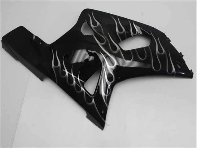 01-03 Schwarze weiße Flamme Suzuki GSXR 600/750 Motorrad Verkleidung 01-03 Schwarze weiße Flamme Suzuki GSXR 600/750 Motorrad Verkleidung