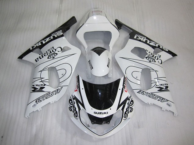01-03 Weiß Schwarz Corona Extra Suzuki GSXR 600 Motorrad Verkleidung 01-03 Weiß Schwarz Corona Extra Suzuki GSXR 600 Motorrad Verkleidung