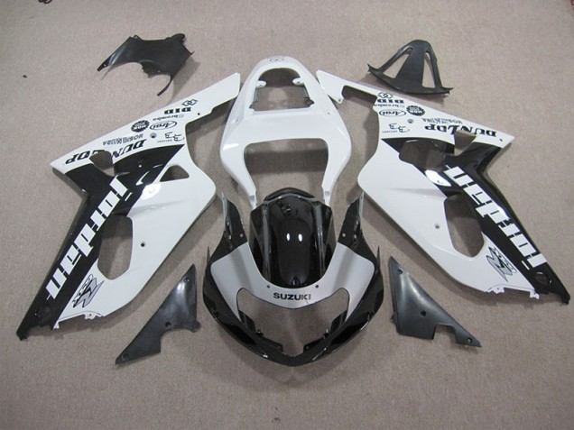 01-03 Weiß Schwarz Suzuki GSXR 600 Motorrad Verkleidung 01-03 Weiß Schwarz Suzuki GSXR 600 Motorrad Verkleidung