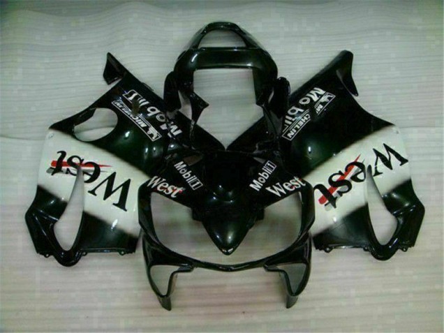01-03 Weiß Schwarz West Honda CBR600 F4i Motorrad Verkleidung 01-03 Weiß Schwarz West Honda CBR600 F4i Motorrad Verkleidung