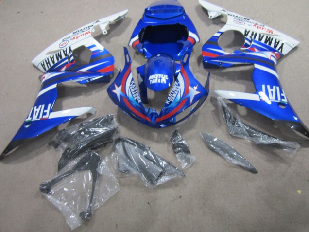 02-03 Blau Weiß Motul Fiat Yamaha YZF R1 Motorrad Verkleidungen 02-03 Blau Weiß Motul Fiat Yamaha YZF R1 Motorrad Verkleidungen