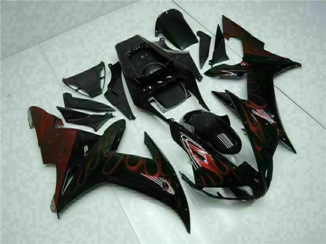02-03 Schwarz Yamaha YZF R1 Motorrad Vollverkleidung & Plastik 02-03 Schwarz Yamaha YZF R1 Motorrad Vollverkleidung & Plastik