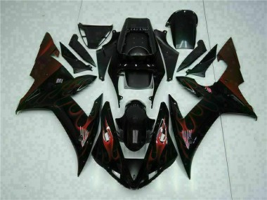 02-03 Schwarz Yamaha YZF R1 Motorrad Vollverkleidung & Plastik