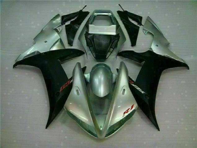 02-03 Silber Schwarz Yamaha YZF R1 Motorrad Verkleidung 02-03 Silber Schwarz Yamaha YZF R1 Motorrad Verkleidung