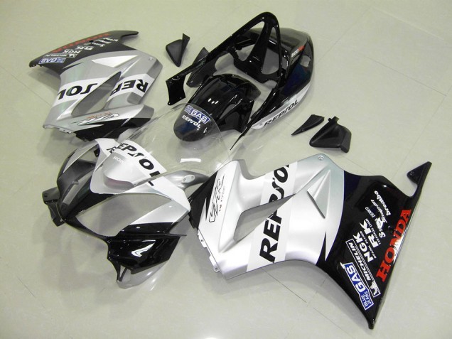 02-13 Silber Repsol Honda VFR800 Motorrad Verkleidung 02-13 Silber Repsol Honda VFR800 Motorrad Verkleidung