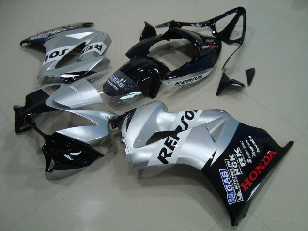 02-13 Silber Repsol Honda VFR800 Motorrad Verkleidungen