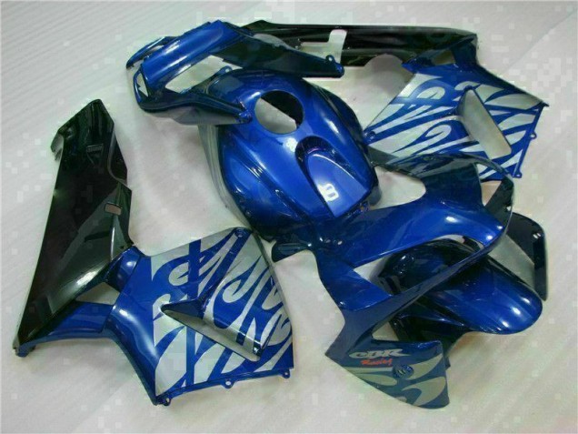 03-04 Blau mit silberner Flamme Honda CBR600RR Motorrad Verkleidung 03-04 Blau mit silberner Flamme Honda CBR600RR Motorrad Verkleidung