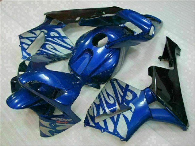 03-04 Blau mit silberner Flamme Honda CBR600RR Motorrad Verkleidung 03-04 Blau mit silberner Flamme Honda CBR600RR Motorrad Verkleidung