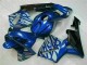 03-04 Blau mit silberner Flamme Honda CBR600RR Motorrad Verkleidung 03-04 Blau mit silberner Flamme Honda CBR600RR Motorrad Verkleidung