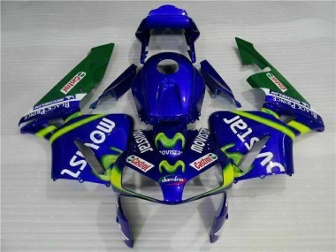 03-04 Blaugrün Movistar Castrol Honda CBR600RR Motorrad Verkleidung