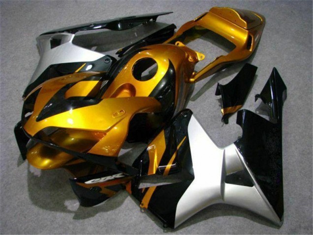 03-04 Gold Silber Schwarz Honda CBR600RR Motorrad Verkleidung 03-04 Gold Silber Schwarz Honda CBR600RR Motorrad Verkleidung