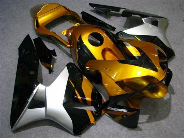 03-04 Gold Silber Schwarz Honda CBR600RR Motorrad Verkleidung 03-04 Gold Silber Schwarz Honda CBR600RR Motorrad Verkleidung
