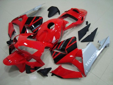 03-04 Rot Silber Honda CBR600RR Motorrad Verkleidung