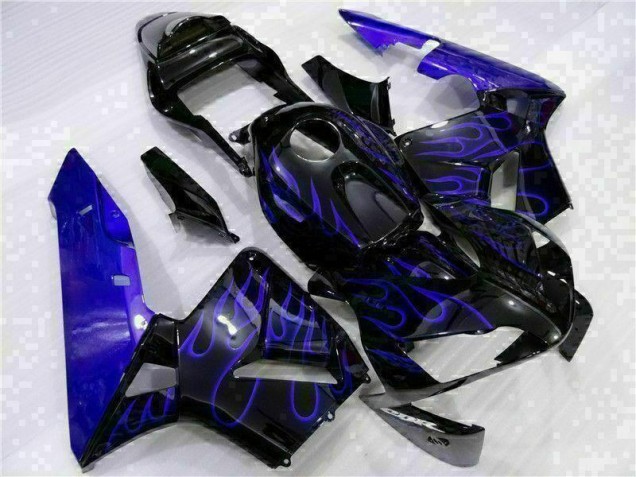 03-04 Schwarz mit Blaur Flamme Honda CBR600RR Motorrad Verkleidung 03-04 Schwarz mit Blaur Flamme Honda CBR600RR Motorrad Verkleidung