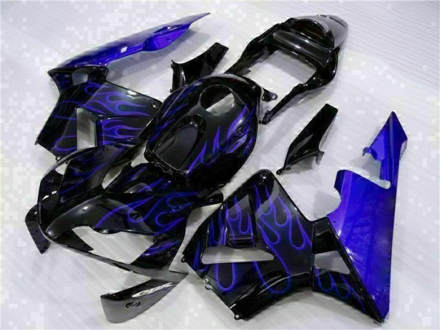 03-04 Schwarz mit Blaur Flamme Honda CBR600RR Motorrad Verkleidung 03-04 Schwarz mit Blaur Flamme Honda CBR600RR Motorrad Verkleidung