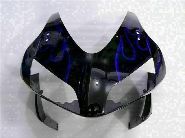 03-04 Schwarz mit Blaur Flamme Honda CBR600RR Motorrad Verkleidung 03-04 Schwarz mit Blaur Flamme Honda CBR600RR Motorrad Verkleidung