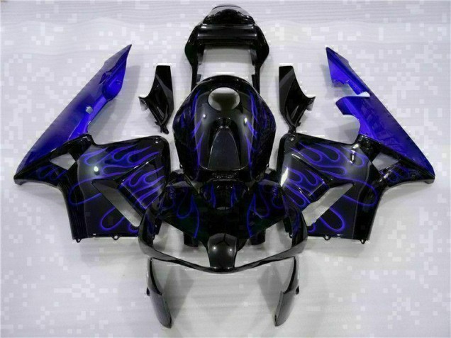 03-04 Schwarz mit Blaur Flamme Honda CBR600RR Motorrad Verkleidung 03-04 Schwarz mit Blaur Flamme Honda CBR600RR Motorrad Verkleidung