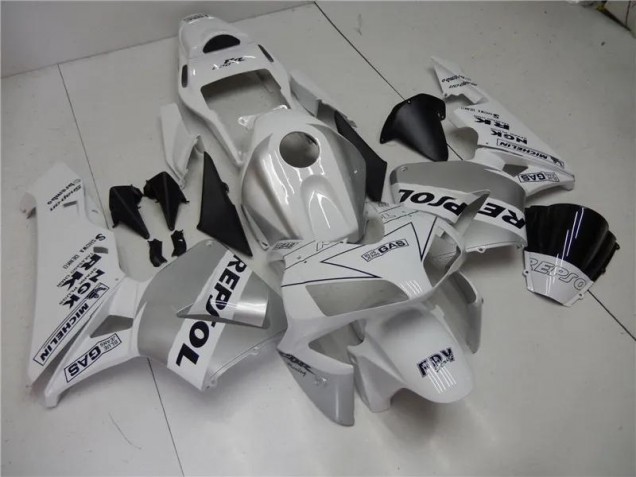 03-04 Silber Weiß Schwarz Repsol Honda CBR600RR Motorrad Verkleidung 03-04 Silber Weiß Schwarz Repsol Honda CBR600RR Motorrad Verkleidung