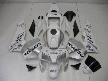 03-04 Silber Weiß Schwarz Repsol Honda CBR600RR Motorrad Verkleidung