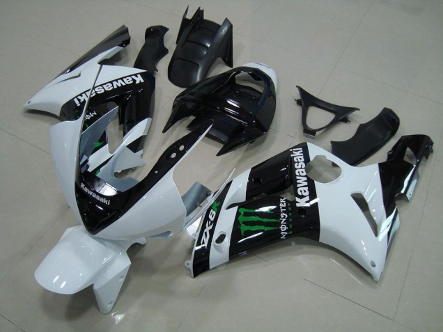 03-04 Weiß Monster Kawasaki ZX6R Motorrad Verkleidung 03-04 Weiß Monster Kawasaki ZX6R Motorrad Verkleidung