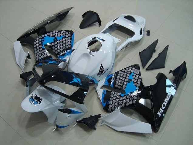 03-04 Weiß Schwarz Blau Honda CBR600RR Motorrad Verkleidung 03-04 Weiß Schwarz Blau Honda CBR600RR Motorrad Verkleidung