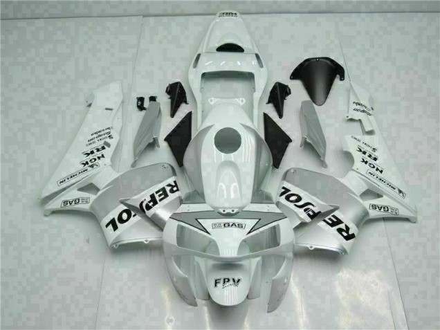 03-04 Weiß Silber Repsol Honda CBR600RR Motorrad Verkleidung 03-04 Weiß Silber Repsol Honda CBR600RR Motorrad Verkleidung