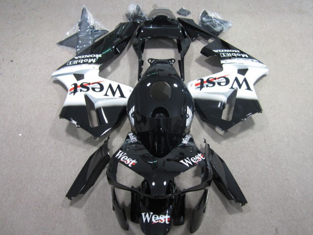 03-04 West Weiß Schwarz Honda CBR600RR Motorrad Verkleidung 03-04 West Weiß Schwarz Honda CBR600RR Motorrad Verkleidung