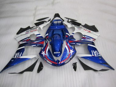 03-05 Blau Weiß Motul Fiat Yamaha YZF R6 Motorrad Verkleidung