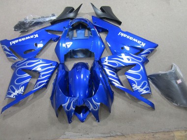 03-05 Blau weiße Flamme Kawasaki ZX10R Motorrad Verkleidungen