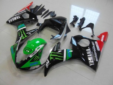 03-05 Grünes Monster Yamaha YZF R6 Motorrad Verkleidung