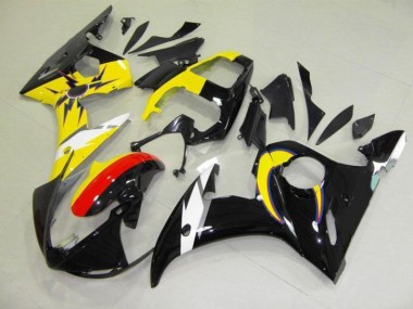 03-05 Mond Schwarz Gelb Yamaha YZF R6 Motorrad Verkleidung