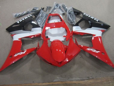 03-05 Rot Weiß Aufkleber Yamaha YZF R6 Motorrad Verkleidung