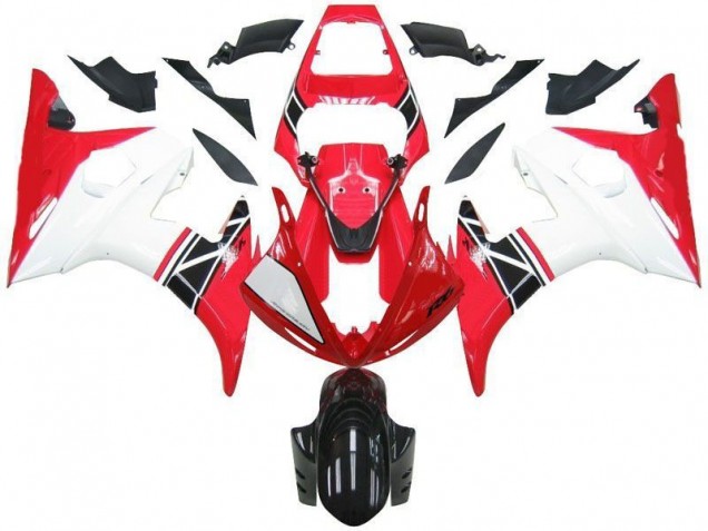 03-05 Rot Weiß Schwarz Yamaha YZF R6 Motorrad Verkleidung