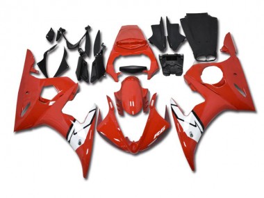 03-05 Rot Weiß Yamaha YZF R6 Motorrad Verkleidung