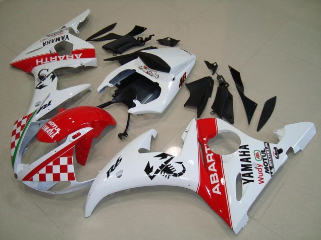 03-05 Rot Weiß Yamaha YZF R6 Motorrad Verkleidungen 03-05 Rot Weiß Yamaha YZF R6 Motorrad Verkleidungen